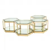 STOLIK KAWOWY SAX SET OF 4 GOLD EICHHOLTZ