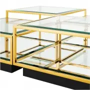 STOLIK KAWOWY TORTONA SET OF 4 GOLD EICHHOLTZ