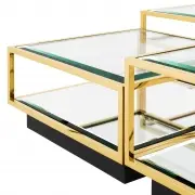 STOLIK KAWOWY TORTONA SET OF 4 GOLD EICHHOLTZ