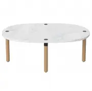 Stolik kawowy TUK h;27 cm biały MARMUR BOLIA