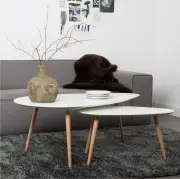 STOLIK KAWOWY W KSZTAŁCIE KROPLI 2 SZT. WHITE LABEL LIVING