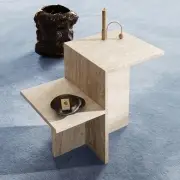 Stolik pomocniczy Distinct Travertine FERM LIVING