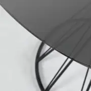 STÓŁ OKRĄGŁY NIUT SZKLANY CZARNY KAVE HOME