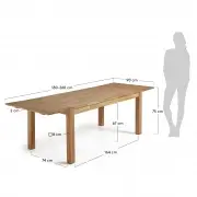 STÓŁ ROZKŁADANY INDRA DĄB WOSKOWANY 180(260)X90 CM KAVE HOME