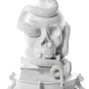 ŚWIECZNIK GIANT BURLESQUE SKULL BIAŁY SELETTI
