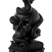 ŚWIECZNIK GIANT BURLESQUE SKULL CZARNY SELETTI