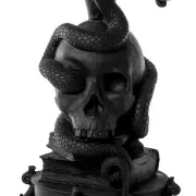 ŚWIECZNIK GIANT BURLESQUE SKULL CZARNY SELETTI