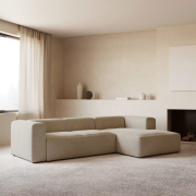 Sofa Blok 3 osobowa z prawym szezlongiem beżowa Kave Home