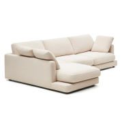 Sofa Gala z lewym szezlongiem beżowa Kave Home