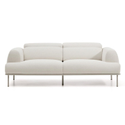 Sofa z odchylanym zagłówkiem Aurum 3 os. ecru Kave Home