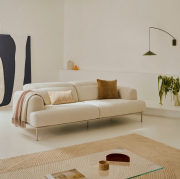 Sofa z odchylanym zagłówkiem Aurum 3 os. ecru Kave Home