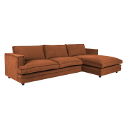 Sofa Agir Z Szezlongiem 285X155 Cm Velvety Ceglasta Furninova