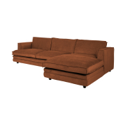 Sofa Agir Z Szezlongiem 285X155 Cm Velvety Ceglasta Furninova