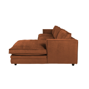 Sofa Agir Z Szezlongiem 285X155 Cm Velvety Ceglasta Furninova