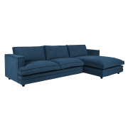 Sofa Agir Z Szezlongiem 285X155 Cm Velvety Granatowa Furninova