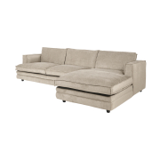 Sofa Agir Z Szezlongiem 285X155 Cm Velvety Beżowa Furninova