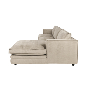 Sofa Agir Z Szezlongiem 285X155 Cm Velvety Beżowa Furninova