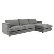 Sofa Agir Z Szezlongiem 285X155 Cm Velvety Szara Furninova