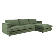 Sofa Agir Z Szezlongiem 285X155 Cm Velvety Zielona Furninova