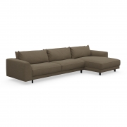 Sofa Samba Z Szezlongiem 351X163 Cm Ciemnobeżowa