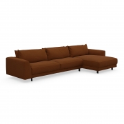 Sofa Samba Z Szezlongiem 351X163 Cm Kasztanowa
