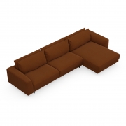 Sofa Samba Z Szezlongiem 351X163 Cm Kasztanowa