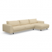 Sofa Samba Z Szezlongiem 351X163 Cm Kremowa