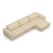 Sofa Samba Z Szezlongiem 351X163 Cm Kremowa