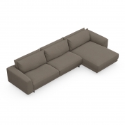 Sofa Samba Z Szezlongiem 351X163 Cm Szara