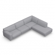 Sofa Vesta High Narożna 330X244 Cm Jasnoszara