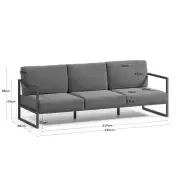 Sofa ogrodowa Comova 3 os. ciemnoszara kave home
