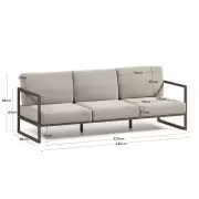 Sofa ogrodowa Comova 3 os. jasnoszara kave home