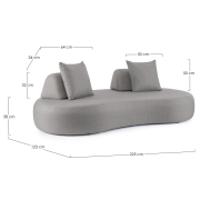 Sofa ogrodowa Cooper szara Bizzotto