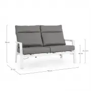 Sofa ogrodowa Kledi 2 os. biała Bizzotto