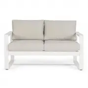 Sofa ogrodowa Merrigan 2 os. biała Bizzotto
