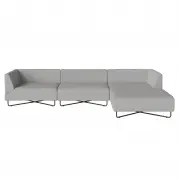 Sofa ogrodowa Orlando z szezlongiem bezza light grey Bolia