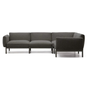 Sofa ogrodowa narożna Sorells ciemnoszara kave home