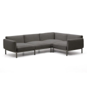 Sofa ogrodowa narożna Sorells ciemnoszara kave home