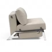 Sofa rozkładana Cubed 140 cm chromowana podstawa Sand Grey Innovation