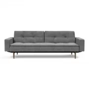 Sofa rozkładana Dublexo z podł. Twist Charcoal ciemne drewno Innovation