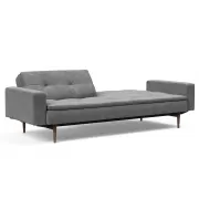 Sofa rozkładana Dublexo z podł. Twist Charcoal ciemne drewno Innovation
