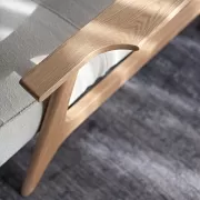 Sofa rozkładana Splitback Frej Dąb naturalny Boucle Off-White Innovation