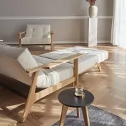 Sofa rozkładana Splitback Frej Dąb naturalny Boucle Off-White Innovation