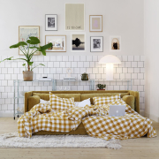 Sofa z funkcją spania Stina żółta Sits