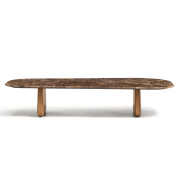 Stolik kawowy Pirita blat marmur - podstawa naturalny dąb kave home