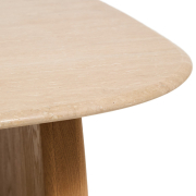 Stolik okazjonalny Pirita blat trawertyn - podstawa naturalny dąb kave home