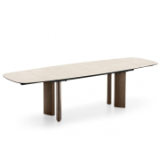 Stół rozkładany Sandy 200-296 cm White Travertino - Canaletto Walnut Calligaris