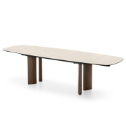 Stół rozkładany Sandy 200-296 cm White Travertino - Canaletto Walnut Calligaris
