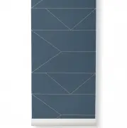 Tapeta lines ciemnoniebieska ferm living