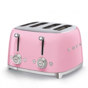 Toster na 4 kromki z 2 pokrętłami 50's Style pastelowy róż Smeg